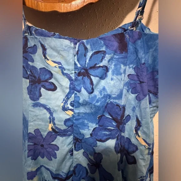 Moon River Shirred Drop-Waist Midi Dress Size Medium - Picture 12 of 14